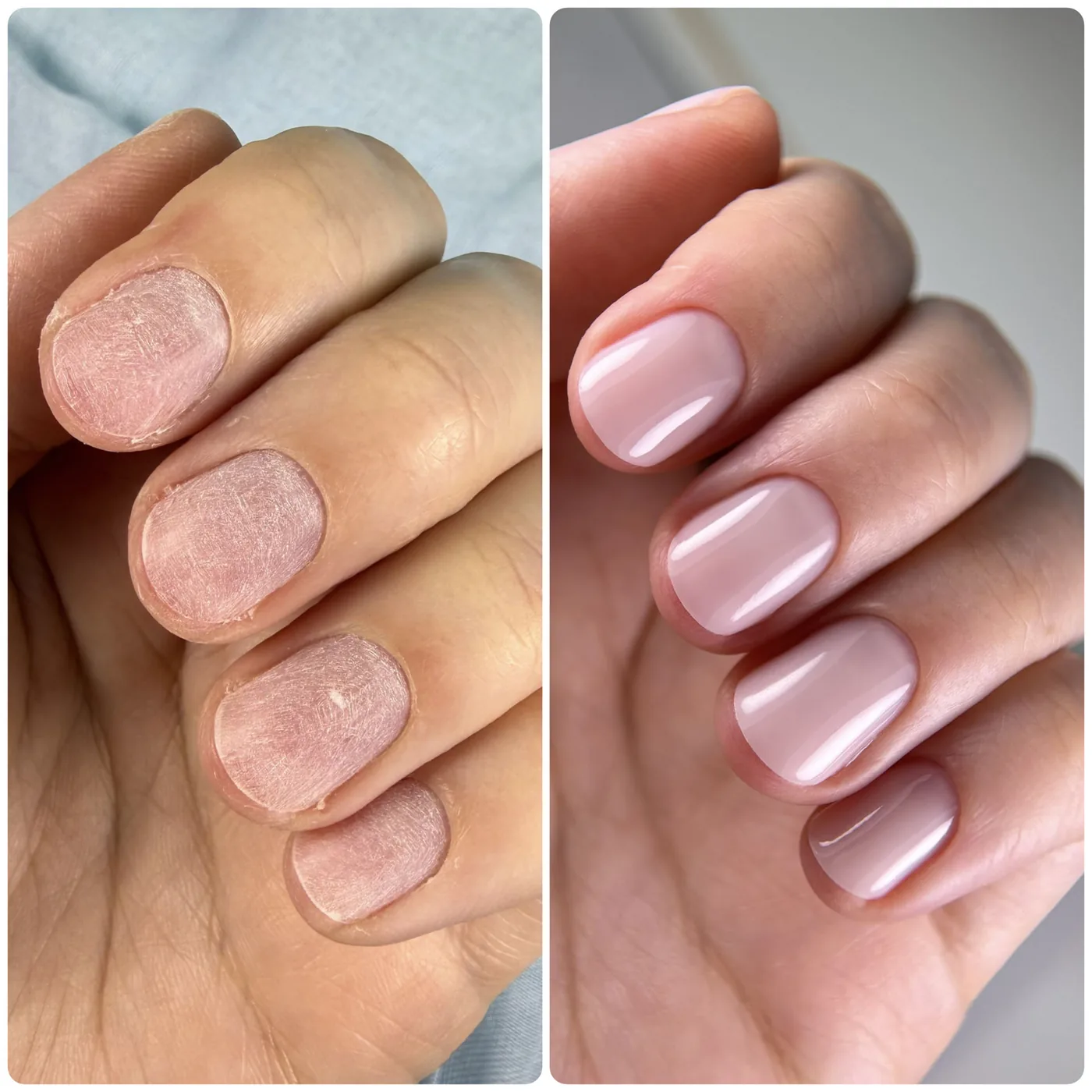 Gel strengthening before and after example