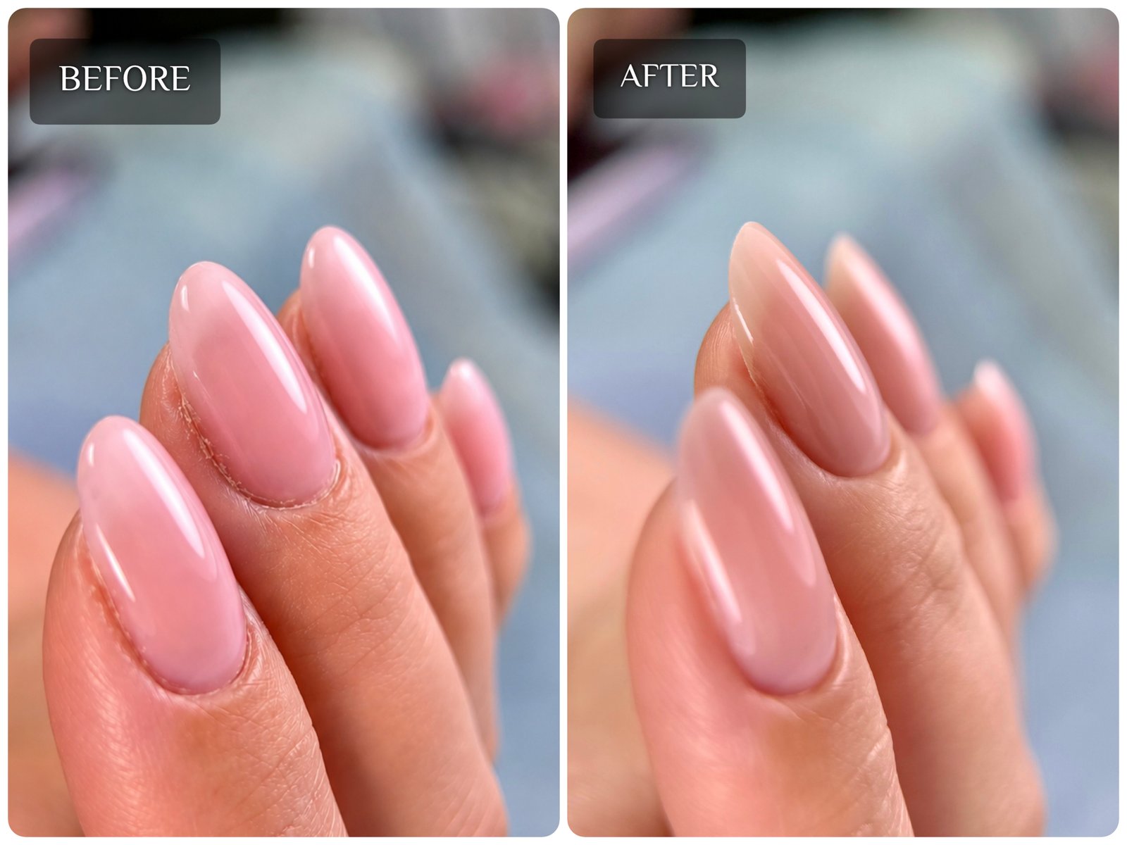 Premium nails before and after transformation example 1