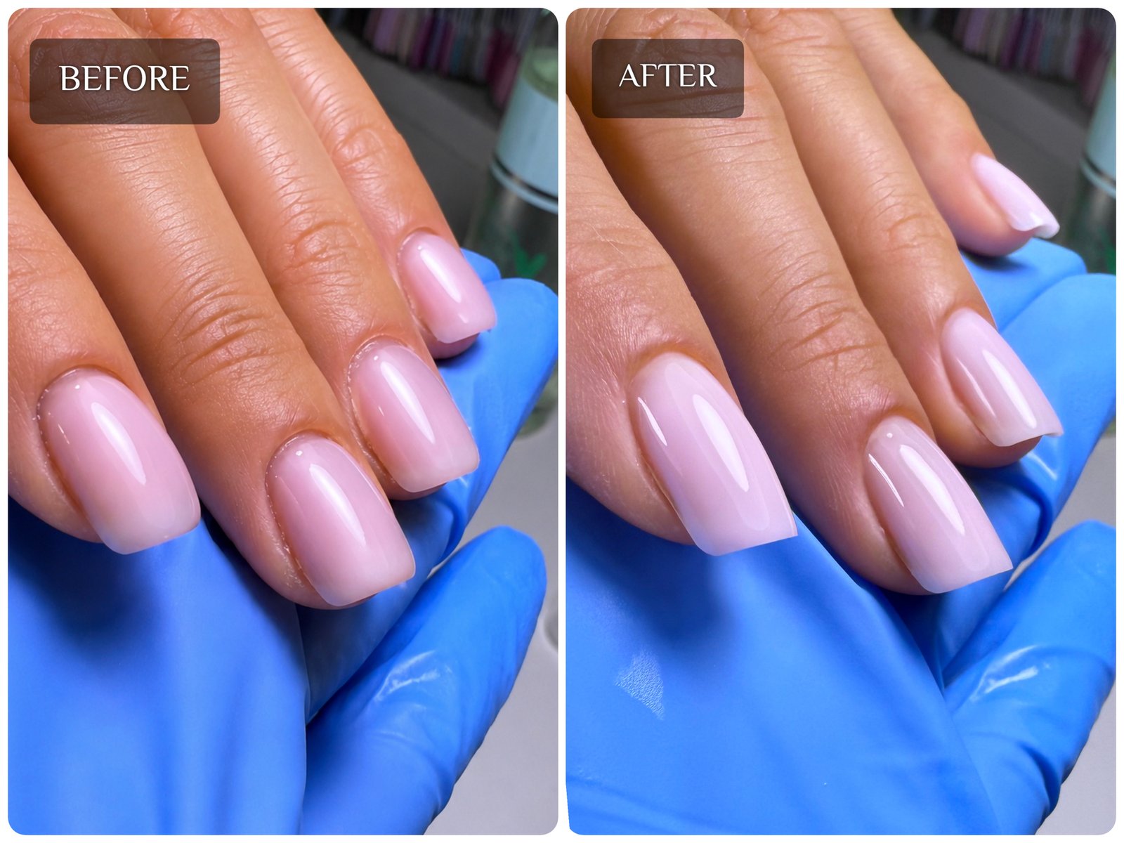 Premium nails before and after transformation example 2