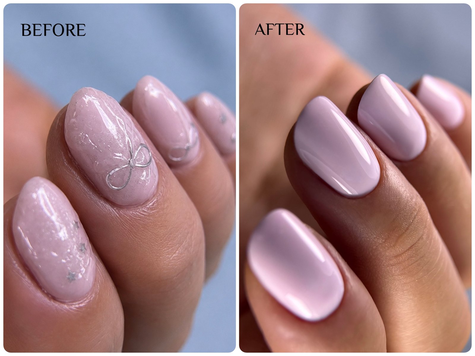 Premium nails before and after transformation example 5