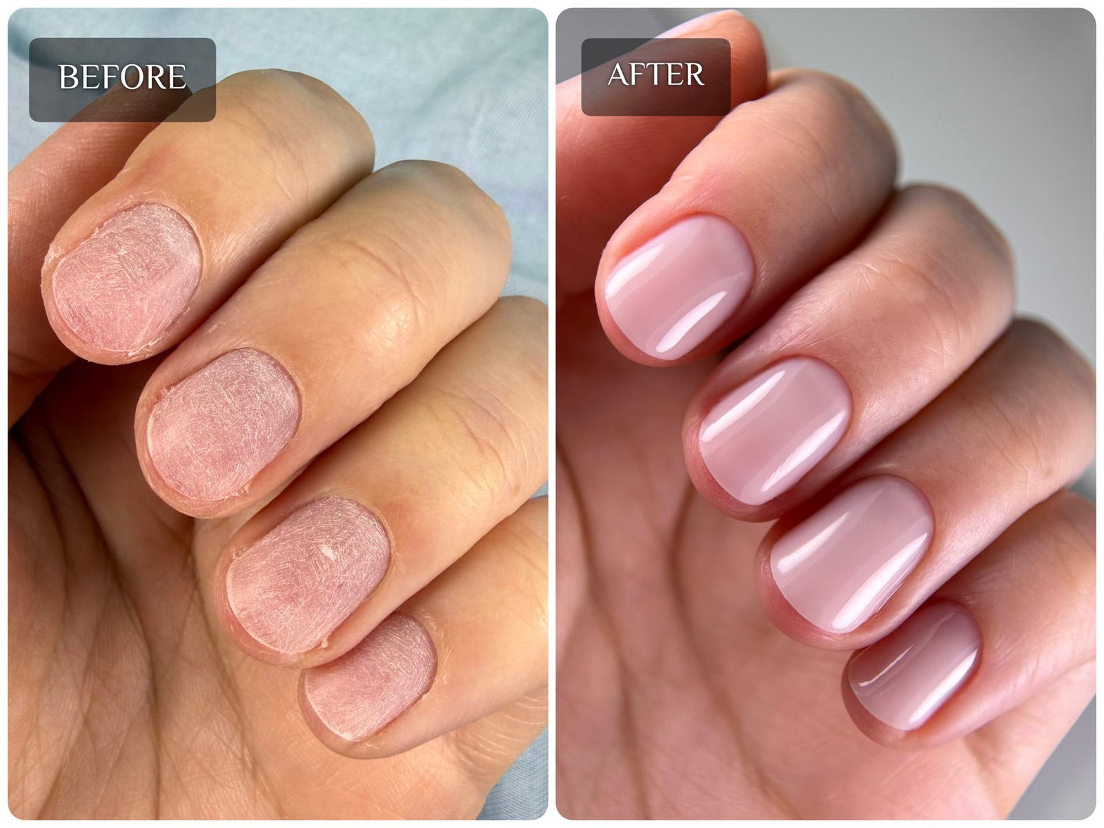 Premium nails before and after transformation example 6